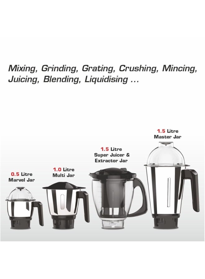 Vidiem Mixer Grinder 618 A VSTAR 1000 watt (Black) with 3 Leakproof Jars & 1 Juicer Mixer Grinder | self-lock for wet & dry spices, chutneys & curries | 2 Years Warranty - Image 3